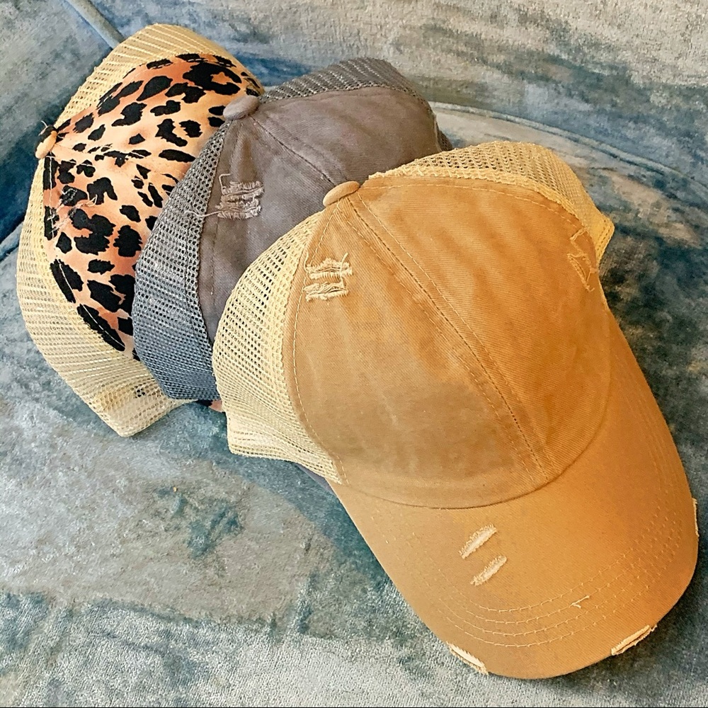 Top Knot Distressed Gray baseball hat - Picture 6 of 6